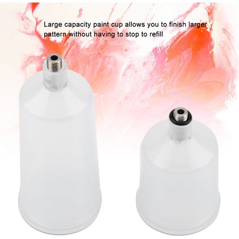 Pistolet pulvérisateur à peinture, godet de 2 pièces, connecteur fileté rapide, coupelle pour aérographe, accessoire en plastique, adaptable et pratique. (1/5)