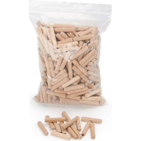 400 tacos de madera de 8 mm x 50 mm - tacos de madera maciza de haya, ideales para trabajos de carpintería - aptos para plantillas/guías de perforación (1/3)