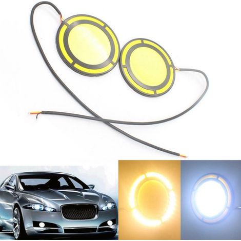 Paire De Feux De Jour Led Drl Feux Antibrouillard Cob Cold White