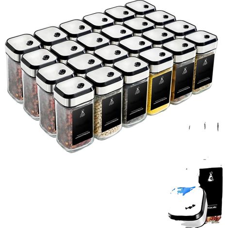 Juego de botes para especias, 24 piezas, recipientes de almacenamiento apilables, Opción D (1/2)