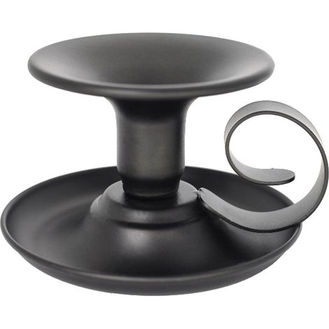 Support-Chandelle En Métal - Design Tasse à Thé Rétro - Pour Bougie Thé - Usage Main ou Sur Support - Noir - 1 Pièce (1/5)