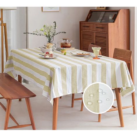 Tovaglia Antimacchia Idrorepellente Fantasia Rigata Tinta Unita In Tutte Le Misure Antiscivolo Proteggi Tavolo Copritavolo A Righe Quadrata Rettangolare Cucina Salotto Interno Esterno Riviere Riga Bei