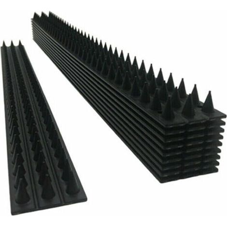 Juego de 10 púas repelentes de pájaros para vallas o muros: un elemento disuasorio con púas para mantener alejados a los pájaros. (1/4)