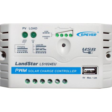 EPEVER® PWM - Regolatore di carica 10 A, 12/24 V, con porta USB, LS1024EU (1/5)