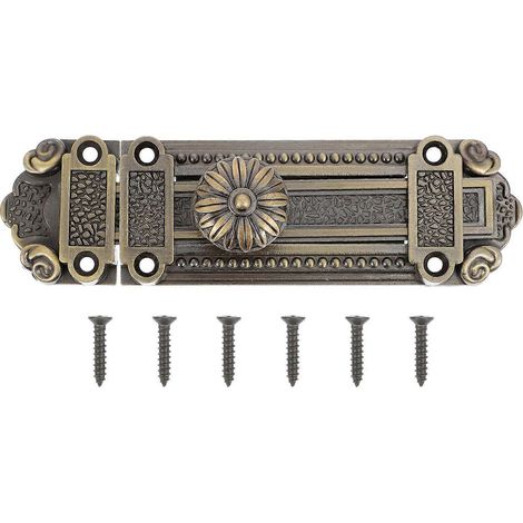 verrou de porte/fenêtre antique en alliage de zinc, verrou coulissant de sécurité vintage-13x4.2x4cm-Blue