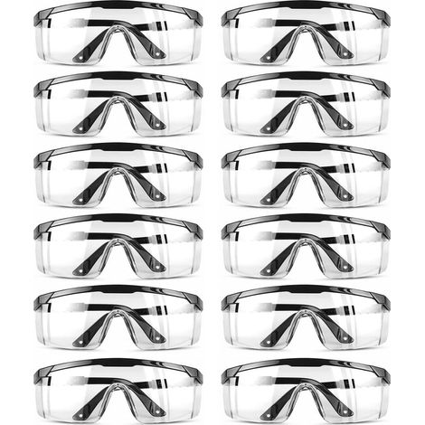 Lunettes De Protection - Verres En Polycarbonate Anti-rayures Et Anti-buée - Pour Chantier Bricolage Laboratoire Soudage - 12 Pièces (1/5)