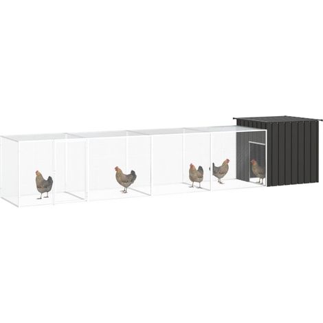 Maison Exclusive - Gabbia per Polli Antracite 500x91x100 cm Acciaio Zincato