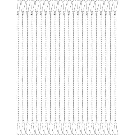 Lot de 24 Chaînes Décoratives à Suspendre en Acier Inoxydable Argenté avec Crochets, Solides et Résistantes pour Paniers de Plantes et Carillons D'extérieur Halloween (1/5)