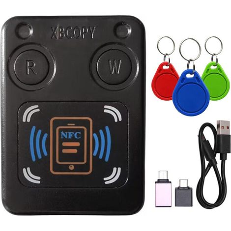 Geeignet für NFC-RFID-Smartcard-Lesegeräte + Schlüsselanhänger, 3XUID IC 13,56 MHz ID 125 kHz 250 kHz 375 kHz RFID-Token-Klonen und -Duplizieren.