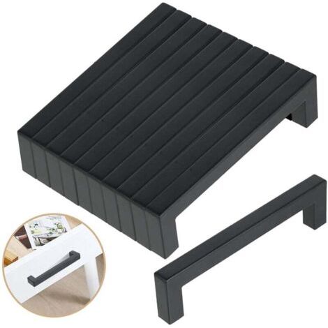 10 Pcs Poignées Meuble Acier Inoxydable Noir 128mm, Poignée Cuisine Inox, Bouton Tiroir Modern pour Cuisine Salle de Bain Armoire Placard