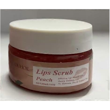 OUHOE Pfirsich Lippenpeeling Lippenbalsam Lippenhautpeeling Feuchtigkeitsspendende Lippencreme Lippenpflegebalsam L