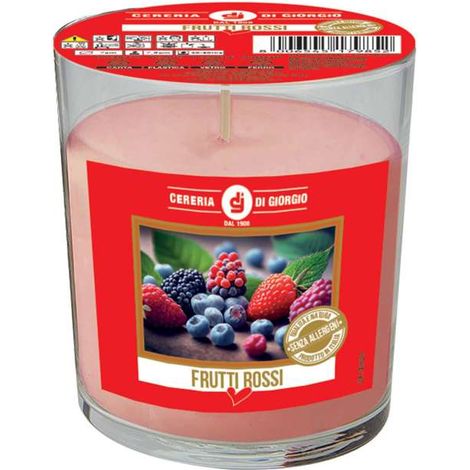 Cereria di Giorgio - Candela profumata in bicchiere 7x8 cm Frutti Rossi - Bianco (1/3)