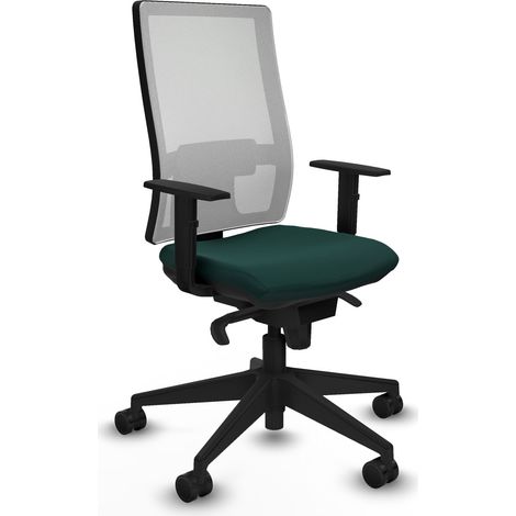 Horna sincro malla blanca similpiel verde botella brazos 1D base piramidal  ruedas 65mm nailon (1/5)