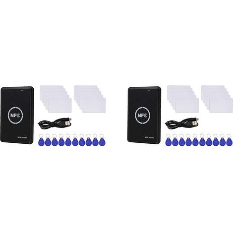 2 lecteurs-enregistreurs RFID, duplicateur, lecteur NFC, programmateur de cartes à puce, décodeur de cartes d'accès, cartes porte-clés UID T5577 inscriptibles (1/5)