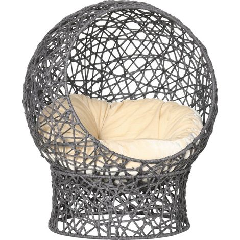 Panier pour chat avec coussin amovible 50 x 50 x 60 cm anthracite (1/5)