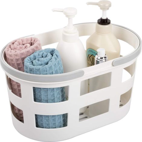 Panier De Douche - Plastique - 30,5 x 18,8 x 16,5 Cm - Pour Salle De Bain Cuisine Chambre Etudiante - 1 Pièce (1/5)