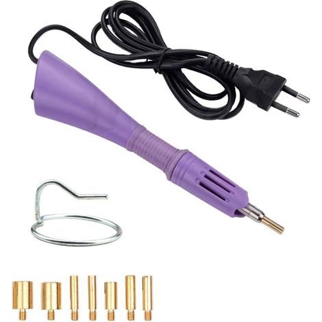 Applicatore di strass termoadesivi, applicatore di strass termoadesivi, con 7 punte applicatrici, applicatori termoadesivi per lavori su tessuto, strass fai da te, strass incollati, strass termoadesiv