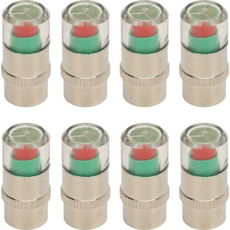 Bouchons de pression des pneus de voiture, 8 pièces, 35 PSI, 2.4 Bar, moniteur TPMS, indicateur de capteur, alerte 3 couleurs (1/5)