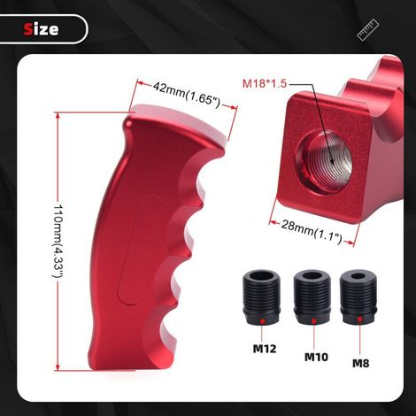 Accessoires de personnalisation automobile : manche de couteau, pommeau de levier de vitesse, levier de vitesse personnalisé en alliage d'aluminium, pommeau de levier de vitesse rouge, une pièce par p (1/4)