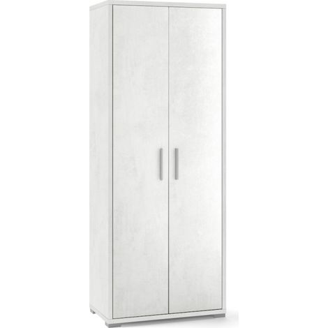 Armario multiusos de dos puertas en Ossido Blanco 71x41x h182 cm