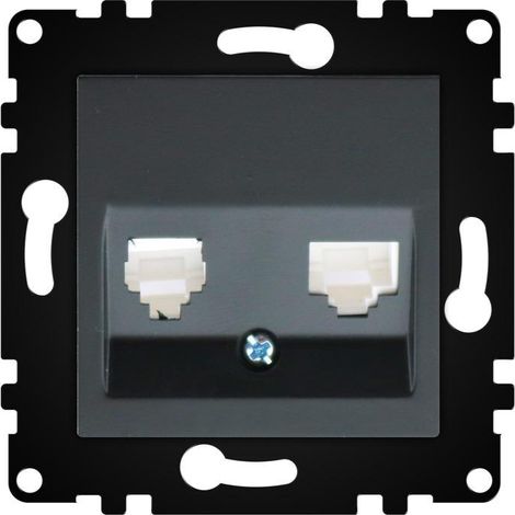 Módulo Empotrable Toma Teléfono + Internet Negro IP20 Serie wLux Negro | IluminaShop