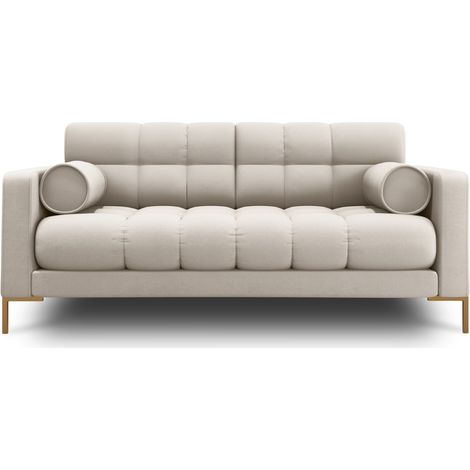 Canapé 2 places en tissu structurel beige (1/5)