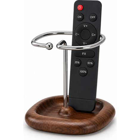 Organiseur de télécommandes en bois de noyer — porte-objets de bureau pour télécommandes et accessoires (1/5)