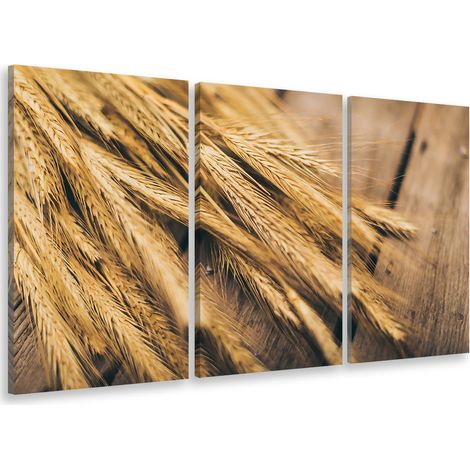 Tableau triptyque deco blés en fin d'été - 90x60 cm Toile imprimée (1/5)