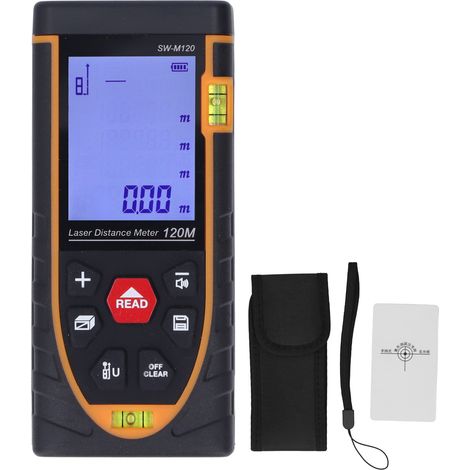 Télémètre Laser Infrarouge Portatif 120M Précision Élevée Grand Écran Rétroéclairé Mesure de Distance Numérique SW M120 (1/5)