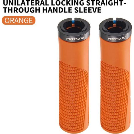 couleur orange Poignées de guidon pliables pour vélo, en caoutchouc TPR, à verrouillage unilatéral, antidérapantes et absorbant les chocs, accessoires pour guidon de vélo (1/5)