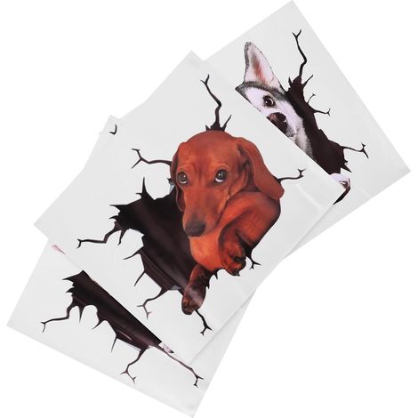 Dog Design Car Stickers 3 Pieces of Versatile and Decorative