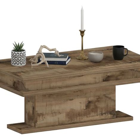 Dmora - Tavolino da salotto Iside, Tavolino soggiorno, Mobile portaoggetti basso, Tavolino da caffè, 100x55h42 cm, Acero
