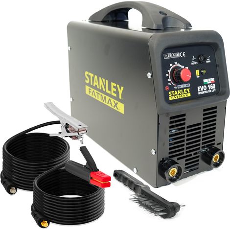 Stanley – Poste à souder MMA 160A – Soudage TIG LIFT – Acier inox et fonte – Électrodes 1.6 à 4 mm – Facteur de marche 60% (1/6)