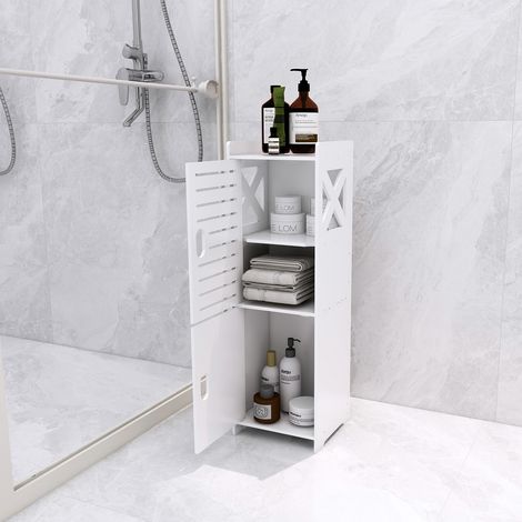 Meuble de rangement de salle de bain Toilette Armoir 75 x 24 x 22 cm blanc (1/5)