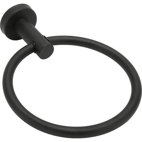 Porte-serviette mural noir mat inox anti-rouille moderne pour salle de bain, porce-linge acier inoxydable (1/5)