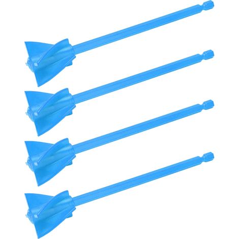 4 Pièces Hélices Mélangeur Peinture, 5 Lames pour Mélange Homogène et Durable, Accessoire Réutilisable pour Perceuse et Enduit, Bleu (1/5)