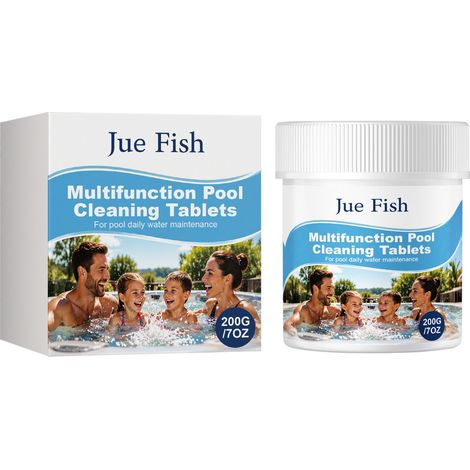 JUE FISH Pool-Brausetabletten – Reinigt den Pool von Schmutz und sorgt für frisches Wasser. Multifunktionale Brausetabletten mit Sofortwirkung. (1/5)