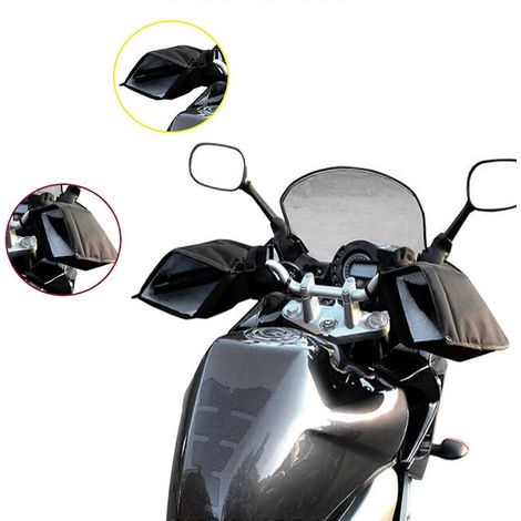 Gants de moto imperméables avec manchons en fourrure, chauds et thermiques, pour l'hiver. (1/4)