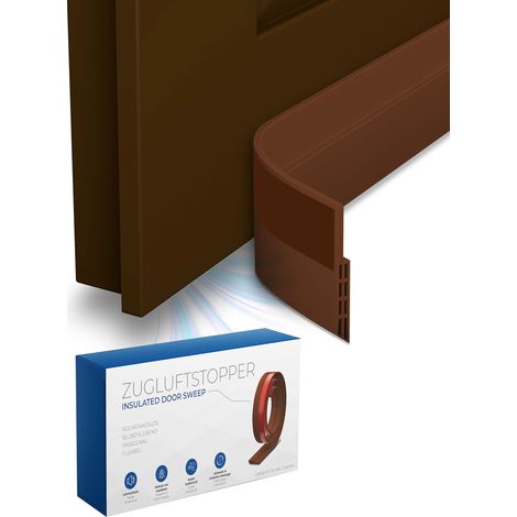 MIDORI Zugluftstopper für Türen 5 x 100cmTürdichtung Türbodendichtung unten Braun Schallschutz Wärmeschutz Kälteschutz selbstklebend zuschneidbar (1/5)