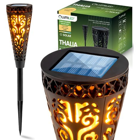 Solar-Gartenleuchte LED 2700K IP44 Einfahrbare Außenpfostenleuchte Schwarz Thalia Lumiled (1/5)