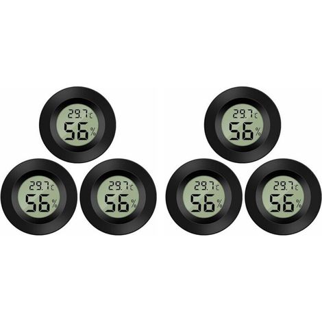 Hygromètre et Thermomètre Numérique LCD 6 Pièces pour Humidificateur Déshumidificateur Serre Sous-Sol Chambre Bébé (1/4)