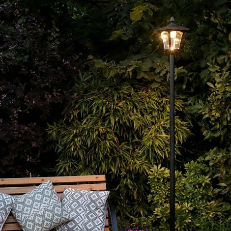 2.1m Solar Power Traditional LED Lamp Post Light Outdoor Garden Pathway Drive Patio Decoration (1/4)