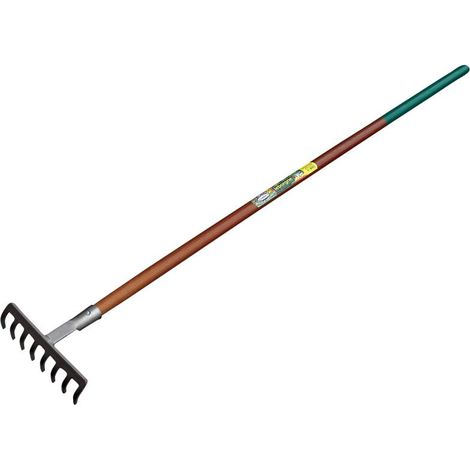 LEBORGNE Râteau 8 dents courbes Compact - manche bois 130 cm certifié PEFC 100% (1/2)