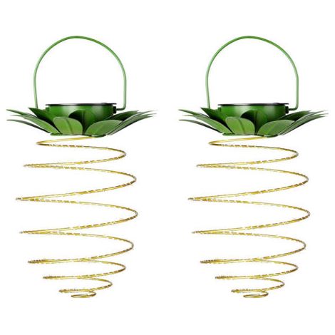 Lanterne solaire en fer forgé lumière ananas led fil de cuivre guirlande lumineuse extérieure étanche décoration de jardin suspension (1/2)