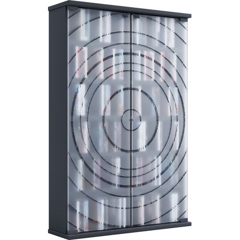 Madera CD DVD Soporte Estante Puerta de Vidrio Tilano L 92x60x18 - VCM