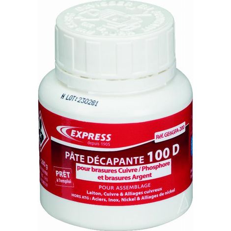 Pasta de decapar EXPRESS 200 g - Aleaciones de cobre/fósforo-plata para soldadura fuerte - GE6PFA-200