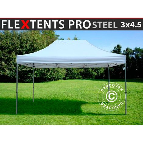 Pop up gazebo FleXtents PRO Steel 3x4.5 m, White