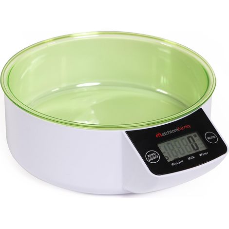 Melchioni Bilancia Allegra wv Bilancia da Cucina Capacita 5 Kg-funxione Tara verde-bianca (1/4)