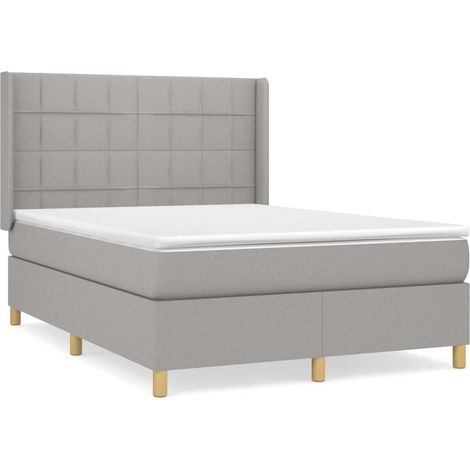 Maison Exclusive - Giroletto a Molle con Materasso Grigio Chiaro 140x190cm Tessuto