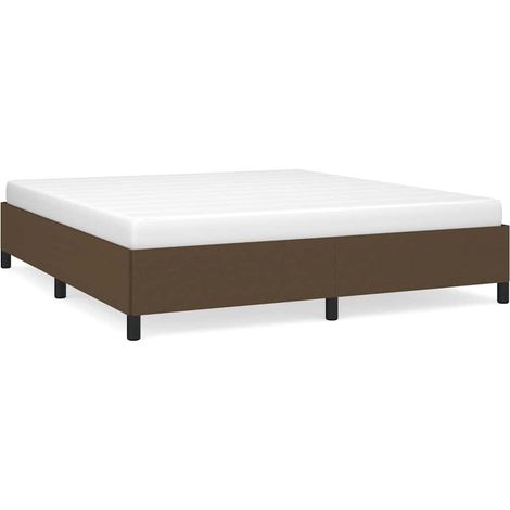 Maison Exclusive - Cadre de lit sans matelas marron foncé 160x200 cm tissu (1/5)